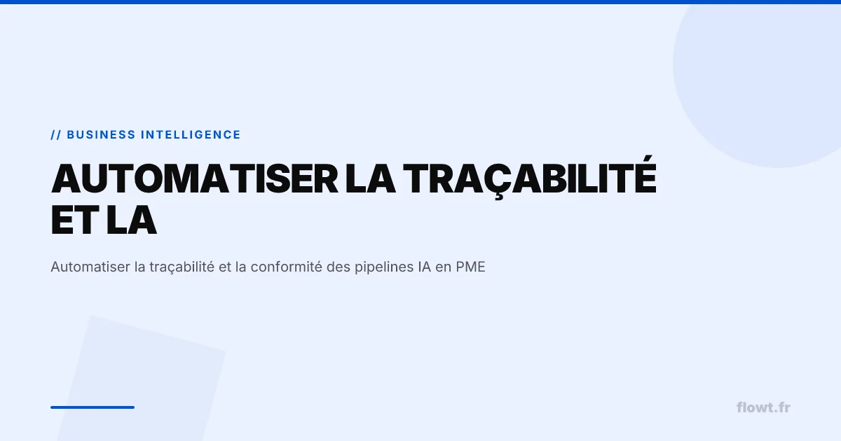 Automatiser la traçabilité et la conformité des pipelines IA en PME