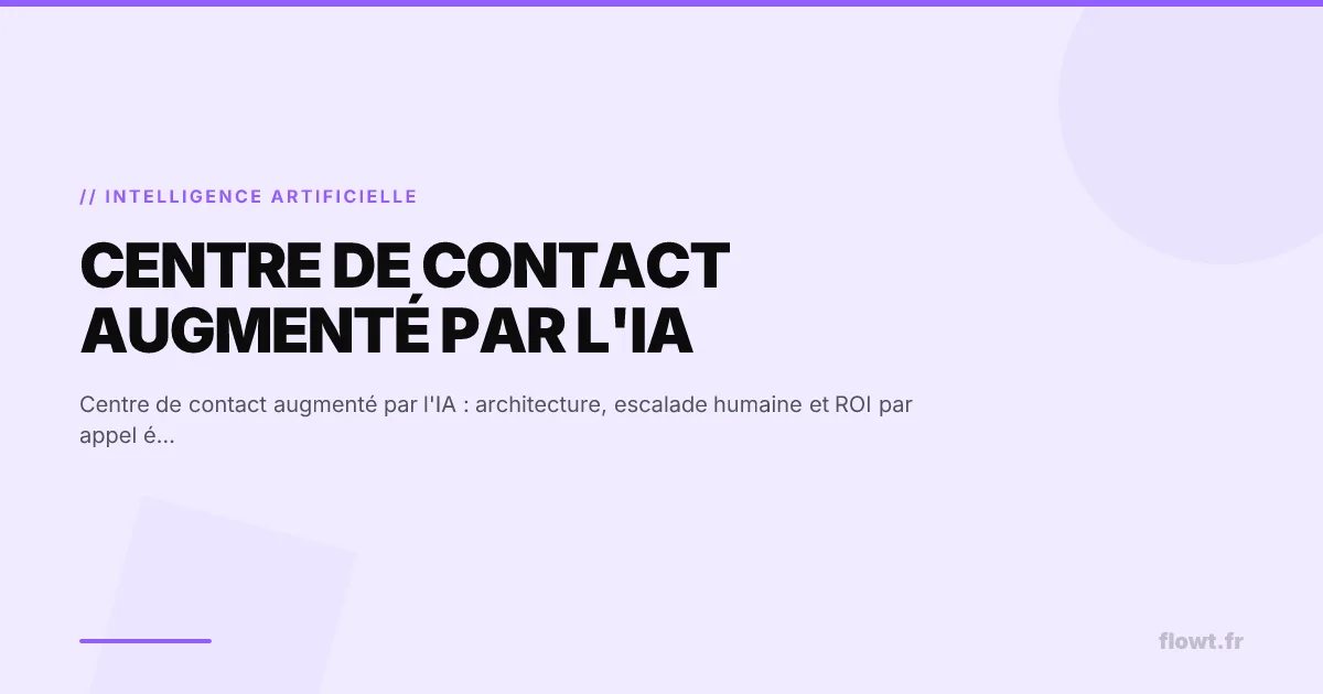 Centre de contact augmenté par l'IA : architecture, escalade humaine et ROI par appel évité