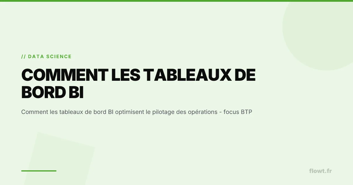 Comment les tableaux de bord BI optimisent le pilotage des opérations - focus BTP