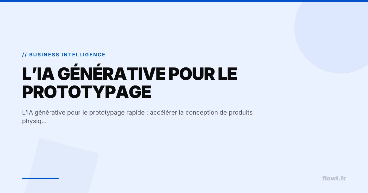 L’IA générative pour le prototypage rapide : accélérer la conception de produits physiques et numériques